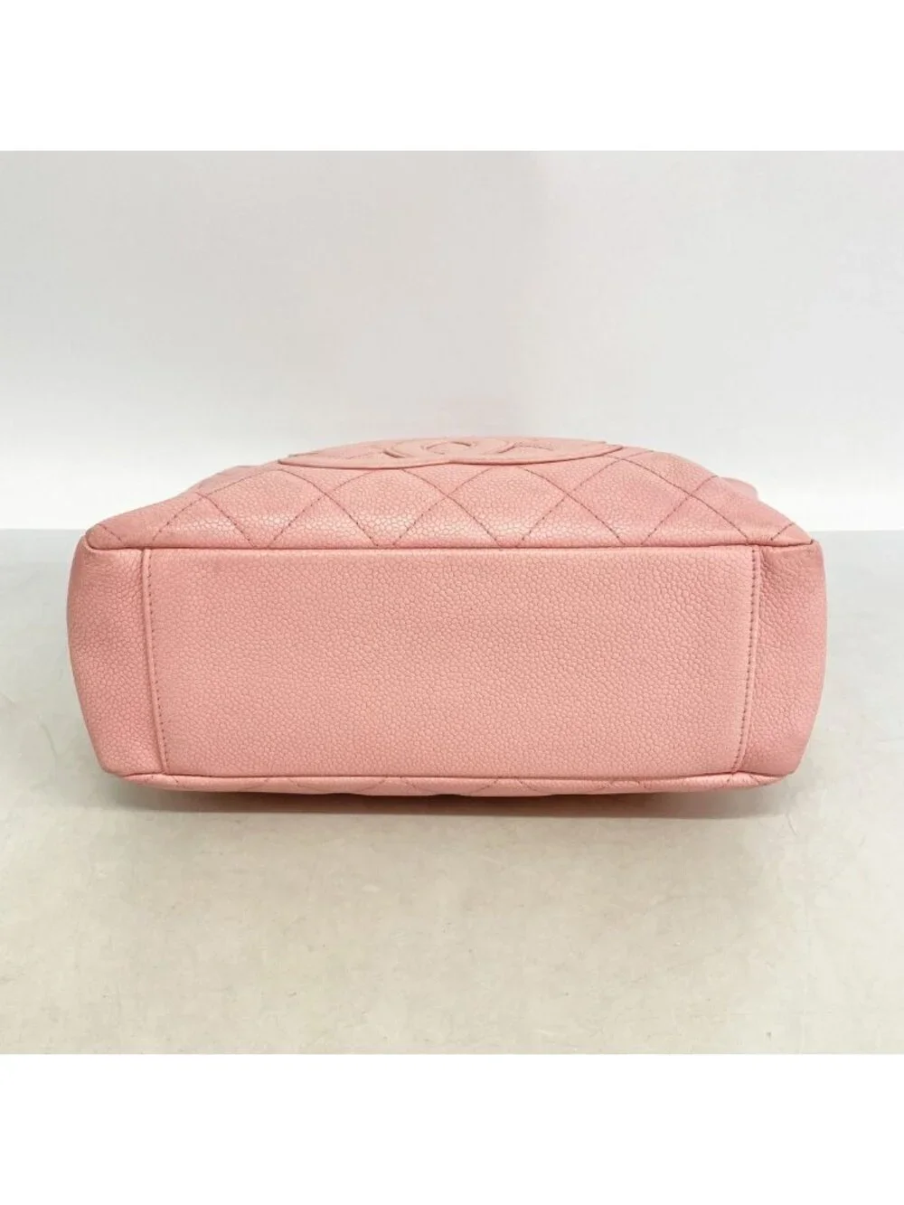 Chanel Shoulder Bag Quilted Caviar Leather Pink Gold